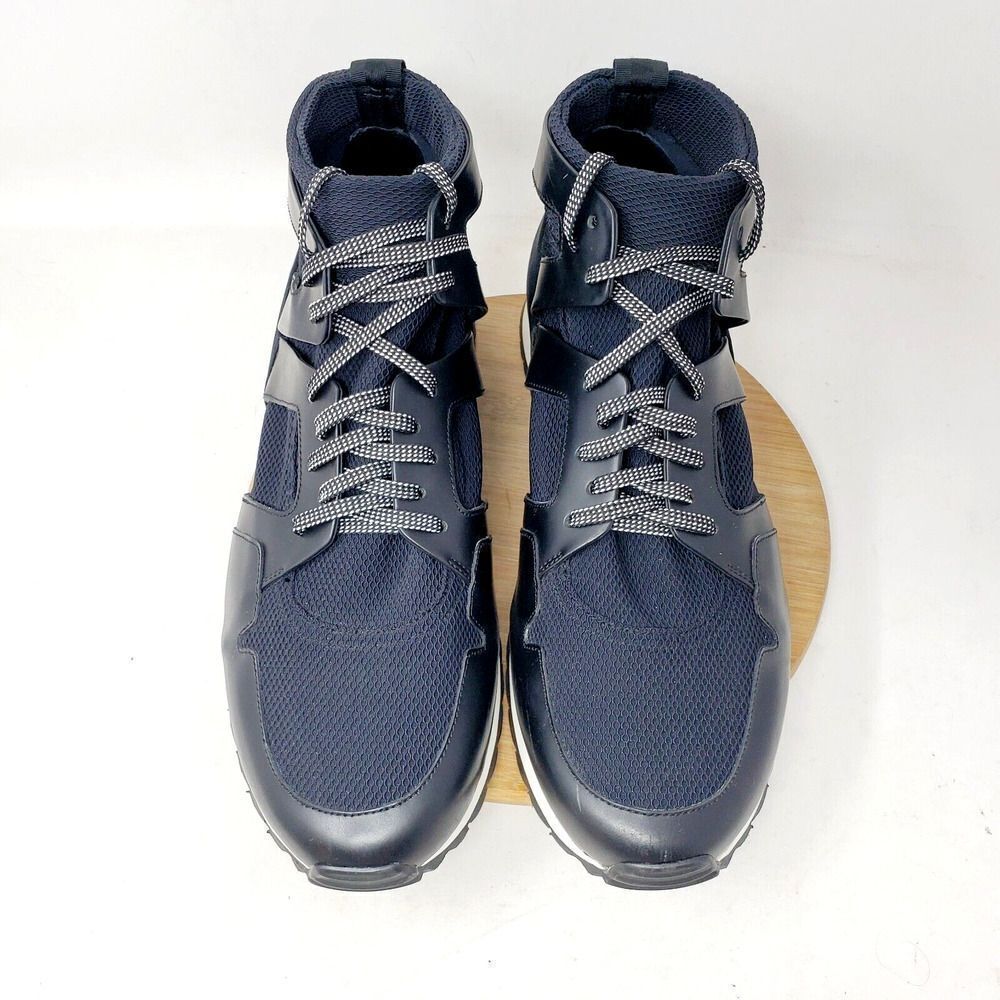 OAMC Marathon Mid Shoes Mens 12 Black Leather Mesh Lace‎ Up Low Sneaker - Picture 4 of 12